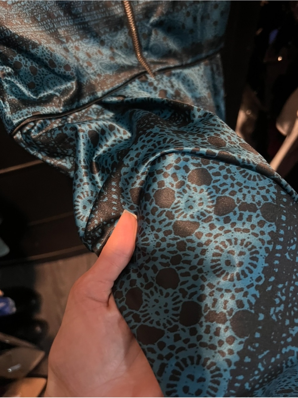 The Limited Teal and Black Sleeveless Fit-and-Flare Midi Dress - Picture 6 of 6